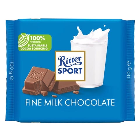 Buy Ritter Sport Fine Milk Chocolate 100g in Saudi Arabia