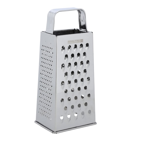 Royalford Stainless Steel 4 Side Grater, 9 Inch, RF10292, Grate, Slice And Zest, Sharp Blade &amp; Easy Grip Handle, Best For Parmesan Cheese, Vegetables, Ginger