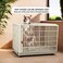 Dog cage with Open-top design, Lockable doors, and Universal wheels, Durable plastic dog crate kennel for medium and large dogs, suitable for indoor &amp; outdoor 82 cm (Khaki)