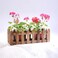 Lingwei - 16X8.5X7Cm Natural Wooden Fence For Artificial Plants Flowers Box Home Garden Decoration