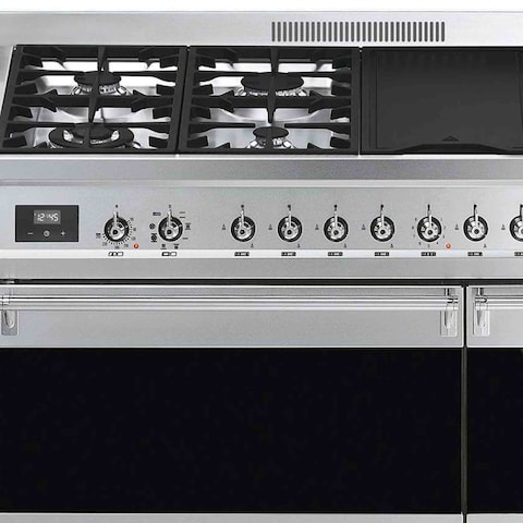 Smeg Classica Gas Cooker A3-81 Silver/Black 120cm