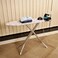 Heat Resistant Cover Mesh Ironing Board with Steam Iron Rest, 91x30cm   Iron Board with Adjustable Height &amp; Lock System   Non-Slip Feet &amp; Foldable Legs
