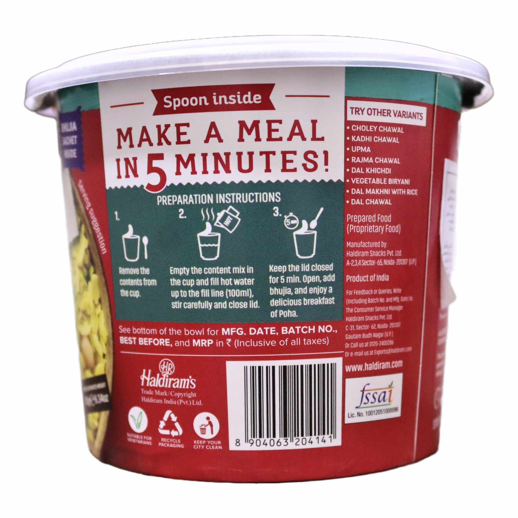 Haldirams Minute Khana Poha Instant Meal 80g