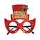 Christmas Magic Merry Christmas Glasses Props for Christmas Decorations- Red/Gold