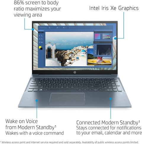 HP Newest Pavilion Laptop, 15.6&quot; Full HD Touchscreen, Intel Core i7-1255U Processor, 32GB RAM, 1TB SSD, Backlit Keyboard, HDMI, Wi-Fi 6, Webcam, Windows 11 Home, Blue