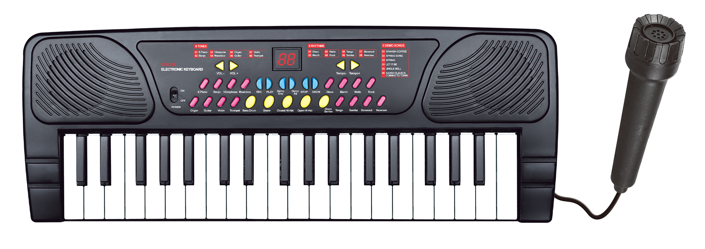 Power Joy Music Keyboard 37 Keys With Mic