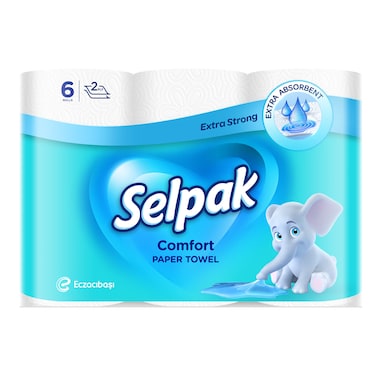 Selpak  Comfort Paper Towel Extra Strong 2Ply 6 Rolls