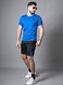 Mei Stylish Men T-Shirt And Shorts Set Suitable For Indoor And Outdoor, XXL Size, Black &amp; Blue