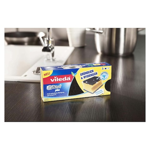 Vileda Glitzi Crystal Scourer Sponge - 3 Pieces