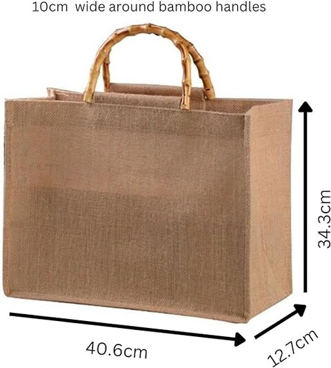 Jute Bags by Photon   Eco-friendly Reusable Grocery bags with Bamboo Handle