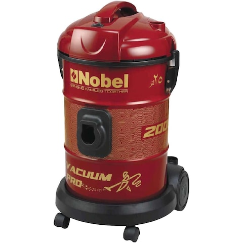 Nobel 25 Litre Drum Vacuum Cleaner With 25 Ltr Dust Bag Low Noise NVC2525 Red