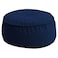 In House Round Decorative Linen Bean Bag - 70x25 cm - Dark Blue