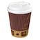 Falcon Paper Ripple Cup With Lid Brown And White 236ml 12 PCS