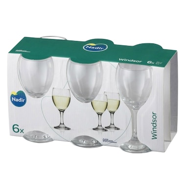 NADIR WINDSOR RED W GLASS 7428 6PC
