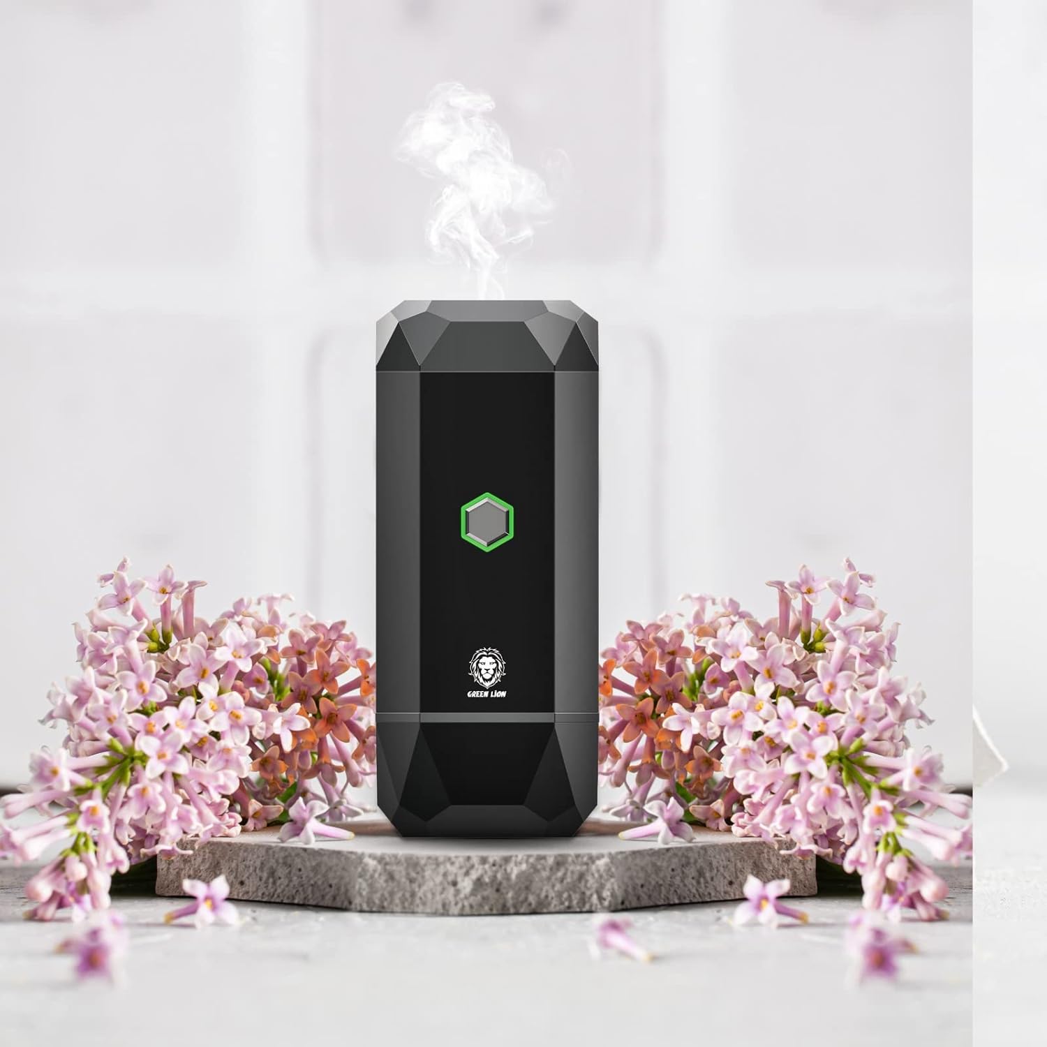 Green Lion Diamond Mini Smart Bakhour 2500mAh, Car Electric Incense Burner, BUKhoor Aroma Burner, Fragrance, Air Freshener For Car &amp; Home (Black) - Bakhoor