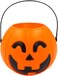 Party Time 1 Piece Orange Pumpkin Halloween Trick or Treat Bucket - Candy Bucket Halloween Party Decorations ( H 5.5 x W 6.5 INCHES)