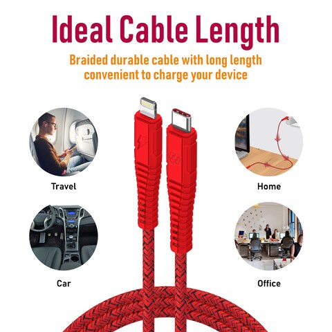 Moxedo Velox  Nylon Braided Cable USB-C to Lightning Cable Fast Charge &amp; Data Sync Compatible with iPhone 13 Pro/13 Pro Max/ 12/12 Pro Max/SE/XS Max iPad and iPod 2.0m