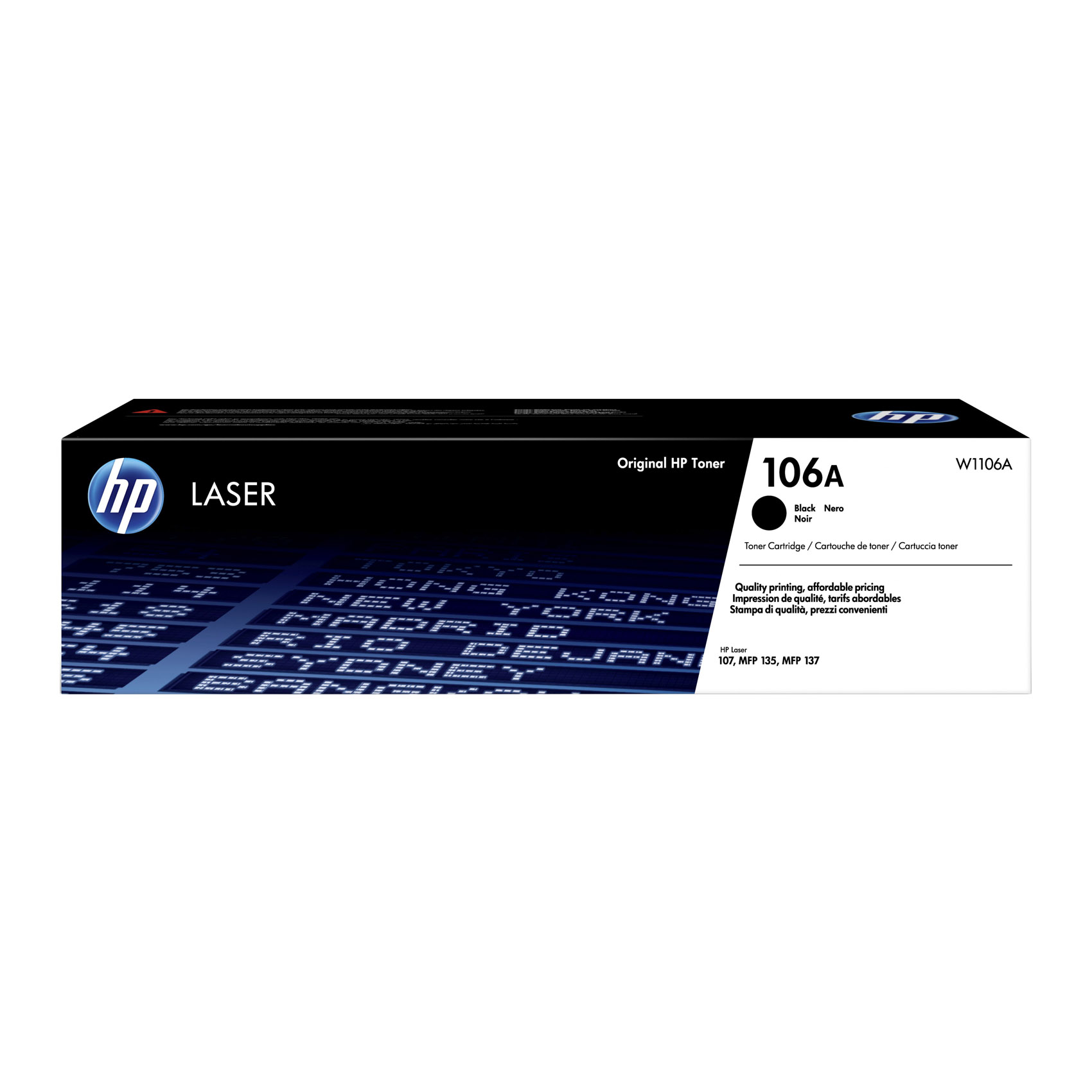 HP 106A Black  Original Laser Toner Cartridge W2072A