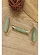 Generic - Face Care Portable Jade Roller Green/Gold 14centimeter
