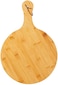 Household Wooden Round Flat Fruit Pizza Serving Board Tray Plate with Handle(Brown, 30 CMS)