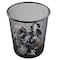 Generic Big Christmas Gift Mesh Trash Can Waste Basket Classics Round Steel Mesh Powder-Coated Garbage Wastebasket Recycling Bin Metal Wire Ggarbae Wire Mesh Desk Trash Can