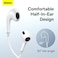 Fitto Type C Headphone, USB C Wired Earbuds, Microphone &amp; Volume Control, For iPhone Samsung, White