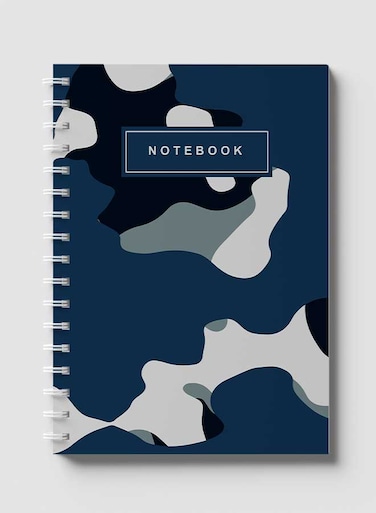 Lowha Spiral Notebook With 60 Sheets And Hard Paper Covers With Army Camouflage Abstract Design, For Jotting Notes And Reminders, For Work, University, School