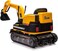 Lovely Baby Kids Ride On Excavator LB 508L, Anti-Fall, Toy Digger Construction Car, Sit &amp; Drive Electric Riding Trailer Bulldozer, 360&deg; Multi-Terrain Driving Remote-Control Gifts for 3-8 - Yellow