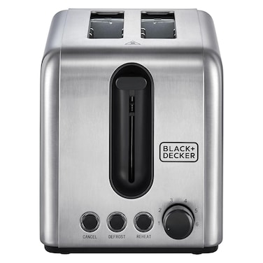 Black &amp; Decker 2 Slice Toaster ET244-B5, 1050 W, Silver and Black, Removable Crumb Tray