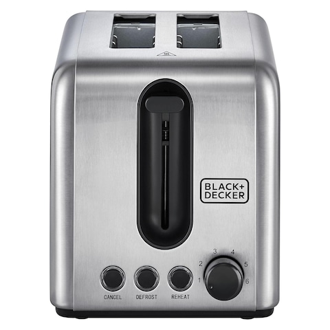 Black &amp; Decker Stainless Steel 2-Slice Toaster ET244-B5 Silver and Black 1050W