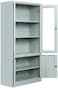 Karnak Steel &amp; Glass 4 Door Metal Filing Cabinet With Key Lock &amp; Shelves Storage Compartment For Office