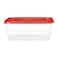 Lock &amp; LockEZ Lock Easy Plastic Rectangular Food Container HLE6804 Clear/Red 2.7L 2PCS