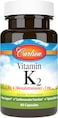 Carlson Vitamin K2, Mk-4 (Menatetrenone), Vitamin K Supplement, Bone &amp; Heart Health, K2 Vitamin, Soy-Free, 60 Capsules