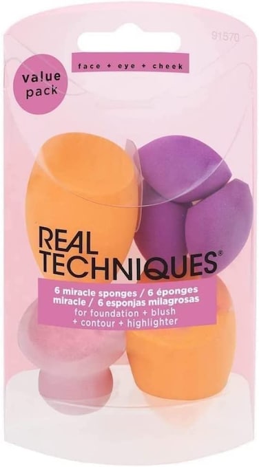 Real Techniques Miracle Complexion Sponge Makeup Blender, Set Of 6 Assorted Beauty Sponges