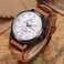 Curren - 8225 Men's Analog Sports Waterproof Leather Strap Wrist Watch With Date - White