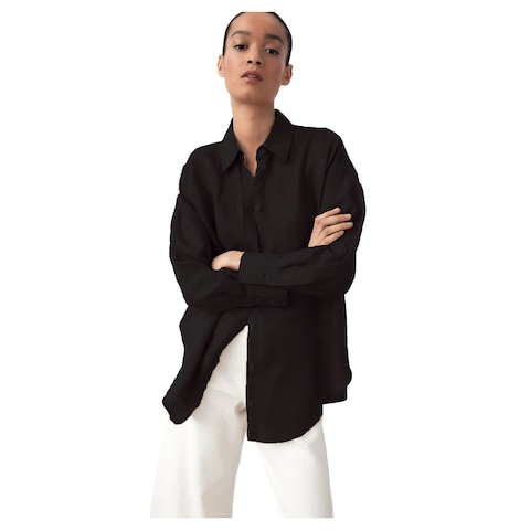 Women&#39;s Oxford Shirt - Large - Black