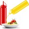 Leyndo 2 Pieces Fake Squirt Mustard And Ketchup Bottle, Phoney Red Bottle Plastic Condiment Dispenser Novelty Prank Toy (Red, Yellow) (Leyndo-Bottle-W4)