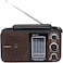 Olsenmark FM/AM/SW Radio and USB/SD/BT Music Player- OMR1239  Good Sound Quality and Low Noise  Equipped with Built-In Rechargeable Battery  Portable and Lightweight Design  Brown, 2 Years W