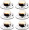 Li Ying Tea Coffee Double Wall Glass and Saucer - Set of 12 - Coffee - Tea - Clear Cups - Heatproof Insulating - Keeps Beverages Hot- 60ml