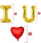 Party Time 3pcs Set of I Love You Balloons, Red Heart and Gold Letter Foil Balloons for Valentines Day Balloons, Valentines Decorations, Birthday, Wedding, Anniversary Decor