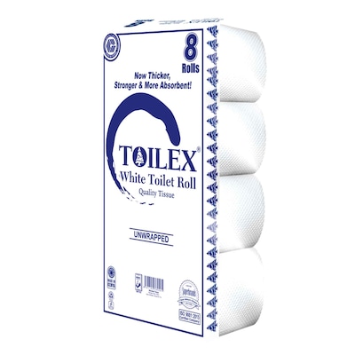 Toilex Toilet Roll White 8 Pieces
