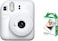 Fujifilm Instax Mini 12 Instant Camera - Clay White + 1 Pack Film