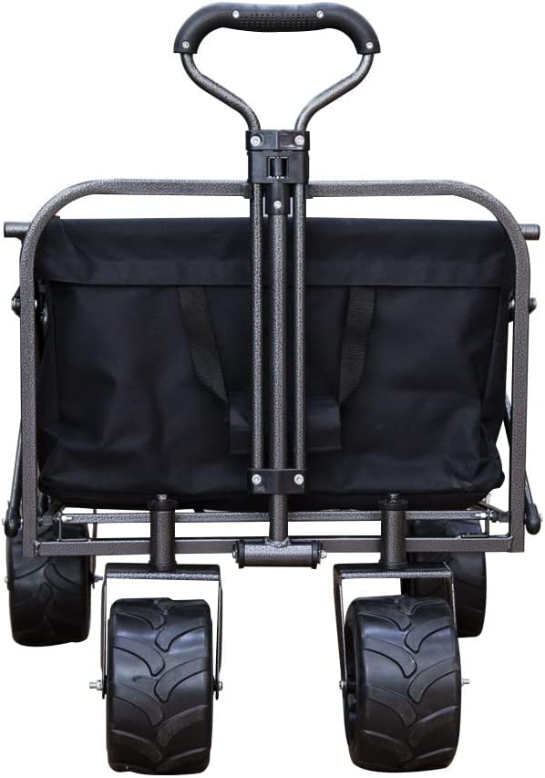 80Kg Foldable Heavy Duty Outdoor Trolley Utility Transport Cart - Black