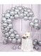 Metallic Chrome Balloons 50 Pcs 12 Inch Helium Shiny Thicken Latex Party Decoration (Chrome Silver)