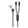 Cellairis PD 2-in-1 to Lightning Data Sync Charging Cable Black 1.2m 60W