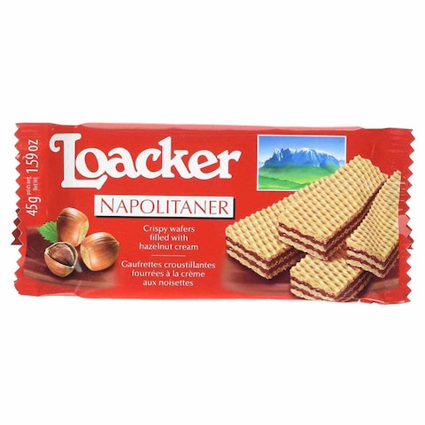 Buy Loacker Napoliteaner Wafer with Nut - 45 gm in Egypt