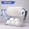 Aoguzhao 2 Tier Stainless Steel Dish Rack Metal Dish Drainer With Removable Drain Board And Utensil Holder Cup Holder Dish Drainer For Kitchen Counter Top