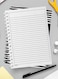 Lowha Spiral Notebook With 60 Sheets And Hard Paper Covers With Flat Black &amp; White Lines Design, For Jotting Notes And Reminders, For Work, University, School