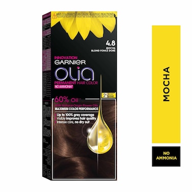 Garnier olia no ammonia permanent hair color kit 4.8 mocha