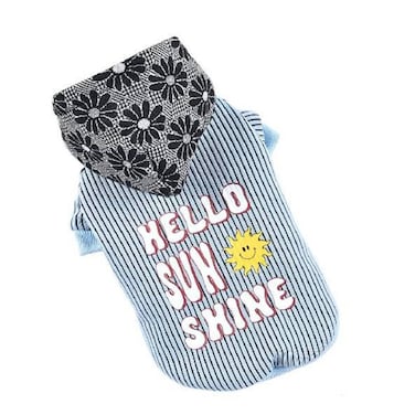 Hong Pet Cool Silk Stripe Color Hat Jacket - Blue M